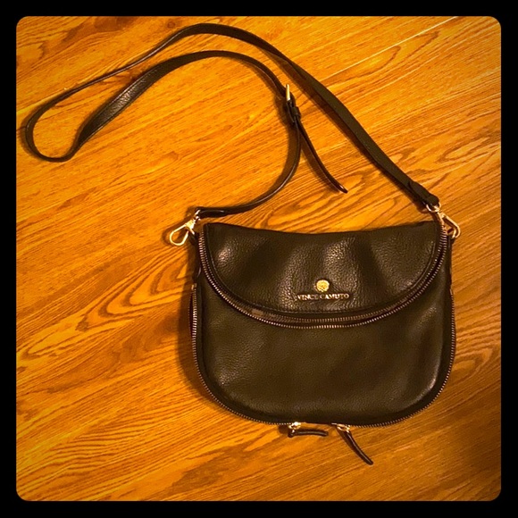 vince camuto black leather crossbody purse